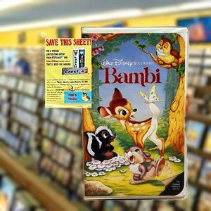 1989 Walt Disney's BAMBI VHS Tape 💎Black Diamond💎 Edition #942 Classic
